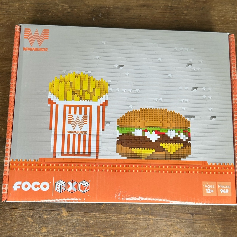 Foco Whataburger Micro Brick Building Set Burger and Fries NEW